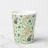 Lichtgroene Lucky Shamrocks St Patricks Day Papieren Bekers (Rechts)