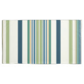 Lichtgroene marineblauwe strepen kussensloop (Voorkant-Links)