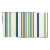 Lichtgroene marineblauwe strepen kussensloop (Achterkant-Rechts)