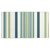 Lichtgroene marineblauwe strepen kussensloop (Voorkant-Rechts)