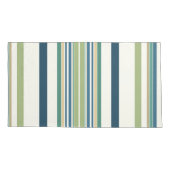 Lichtgroene marineblauwe strepen kussensloop (Achterkant-Links)