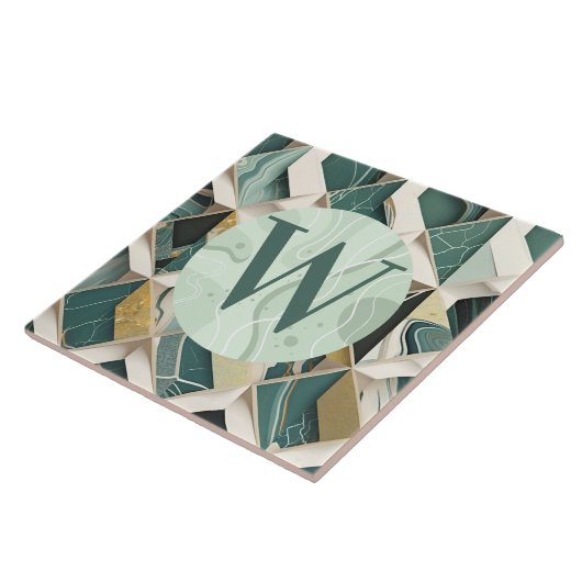 Lichtgroene marmeren Tegel Tegeltje (Zijkant)