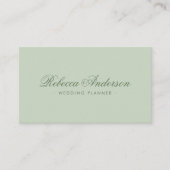 Lichtgroene minimale chic trendy script visitekaartje (Voorkant)