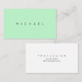 Lichtgroene minimale stijl visitekaartje (Voorkant / Achterkant)