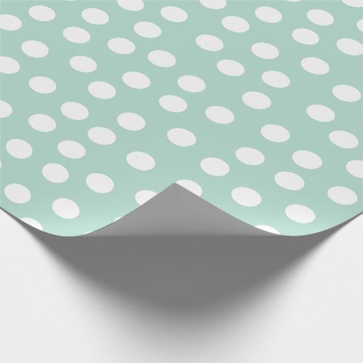Lichtgroene mint polka dot cadeaupapier (Hoek)