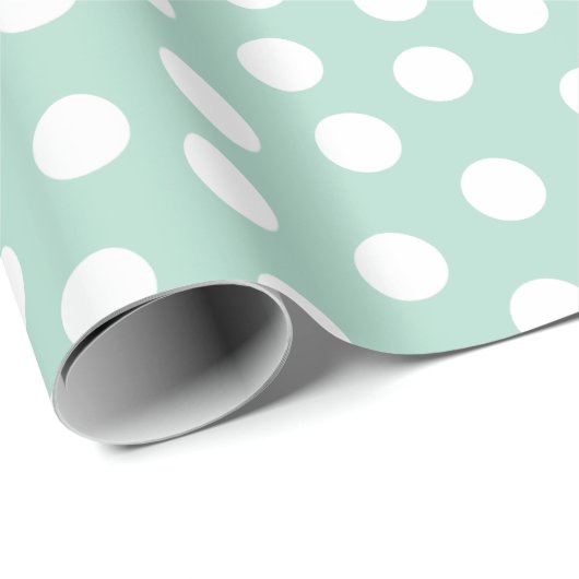 Lichtgroene mint polka dot cadeaupapier (Rol Hoek)