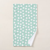 Lichtgroene mint polka dots bad handdoek (Handdoek)