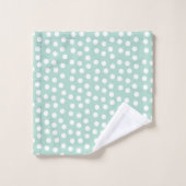Lichtgroene mint polka dots bad handdoek (Wasdoekje)