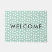 Lichtgroene mint polka dots deurmat (Voorkant)
