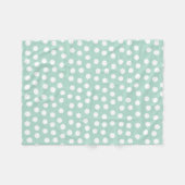 Lichtgroene mint polka dots fleece deken (Voorkant (Horizontaal))