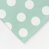 Lichtgroene mint polka dots fleece deken (Hoek)
