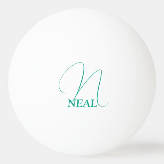 Lichtgroene monogram pingpongbal (Voorkant)