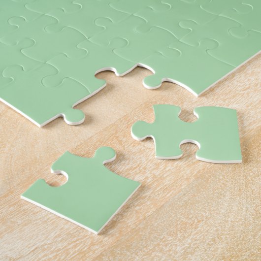 Lichtgroene mos kleur legpuzzel (Zijkant)