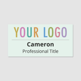 Lichtgroene naamplaatspeld Business Logo Professio Naamplaatje