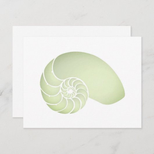Lichtgroene Nautilus Flat Note-kaart Bedankkaart (Voorkant / Achterkant)