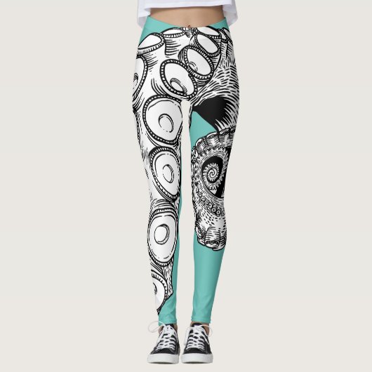 lichtgroene Octopus Tentacle Leggings (Voorkant)