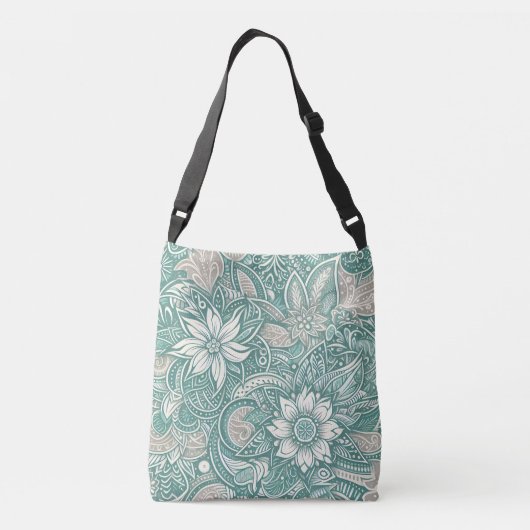 Lichtgroene Paisley Canvas tas (Achterkant)