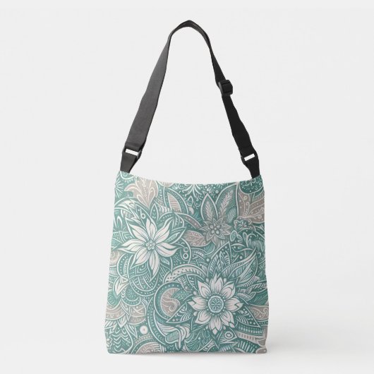 Lichtgroene Paisley Canvas tas (Voorkant)