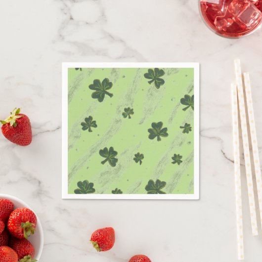 Lichtgroene shamrock patroon cocktail papier serve servet (Insitu)