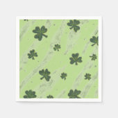 Lichtgroene shamrock patroon cocktail papier serve servet (Voorkant)
