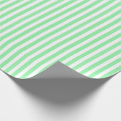 Lichtgroene snoepjes strepen cadeaupapier (Hoek)