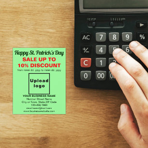 Lichtgroene St. Patrick's Day Business Sale Flyer