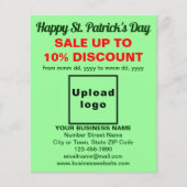 Lichtgroene St. Patrick's Day Zakelijke Uitverkoop Flyer (Voorkant)