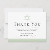 Lichtgroene ster van David begrafenissympathie fot Bedankkaart (Voorkant)