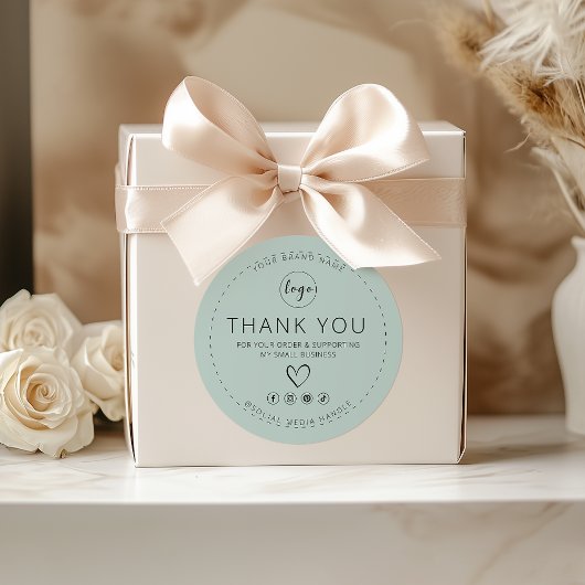 Lichtgroene Sticker Logo Bedankt voor uw bestellin