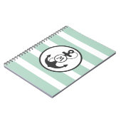 Lichtgroene strepen met ankerpunt en -gram notitieboek (Linkerzijde)