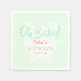 Lichtgroene stropdas beer baby shower papieren ser servet