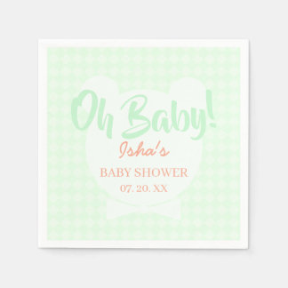 Lichtgroene stropdas beer baby shower papieren ser servet