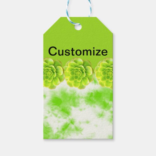 Lichtgroene Succulent Cadeaubijsluiter Cadeaulabel (Voorkant)