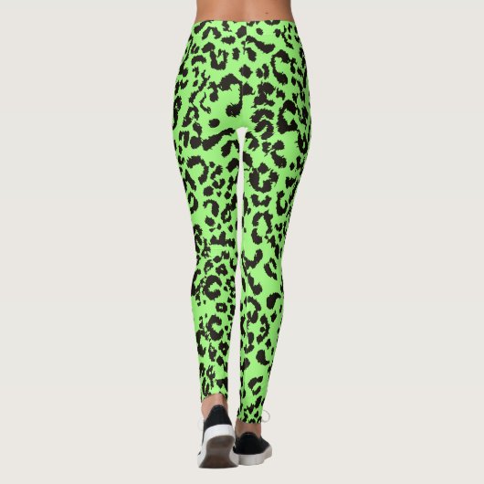 Lichtgroene Tiger Print Leggings (Achterkant)