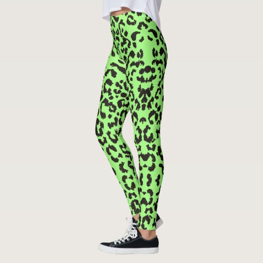 Lichtgroene Tiger Print Leggings (Links)