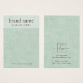 Lichtgroene tinten textuur oorringkaart visitekaartje (Voorkant /achterkant)