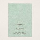 Lichtgroene tinten textuur oorringkaart visitekaartje (Achterkant)