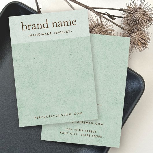 Lichtgroene tinten textuur oorringkaart visitekaartje