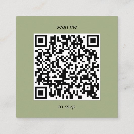 Lichtgroene trendy typografie RSVP Informatiekaartje (Achterkant)