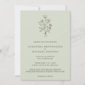 Lichtgroene ventilator Bouquet Boho Minimale botan Kaart (Voorkant)