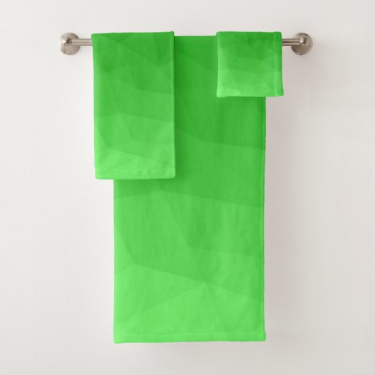 Lichtgroene verloop geometrische mesh helder patro bad handdoek (Insitu)