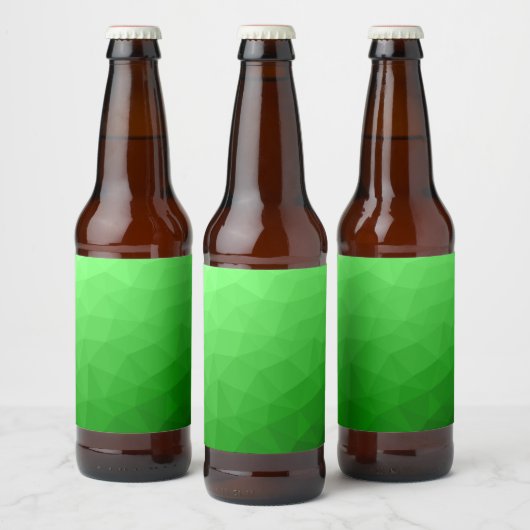 Lichtgroene verloop geometrische mesh helder patro bier etiket (Flessen)