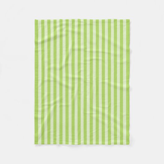Lichtgroene verticale strepen patroon – Fresh Mode Fleece Deken (Voorkant)