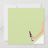 Lichtgroene vrijgezellenfeest-wijnuitnodiging kaart (Achterkant)