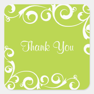 Lichtgroene werveling dank u Sticker