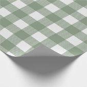 Lichtgroene witte Buffalo Check Plaid Cadeaupapier (Hoek)