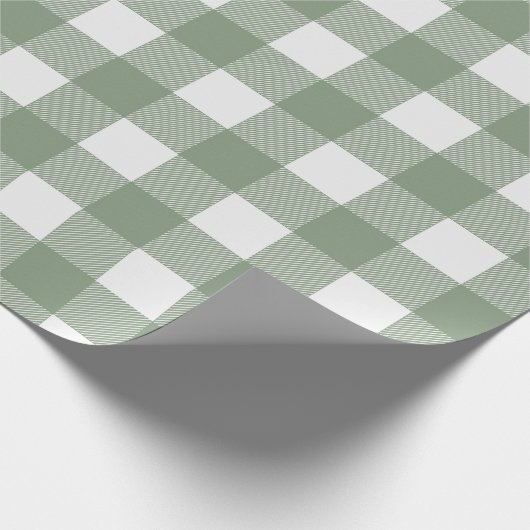 Lichtgroene witte Buffalo Check Plaid Cadeaupapier (Hoek)