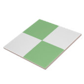 Lichtgroene witte geruite keramische Tegel Tegeltje (Zijkant)