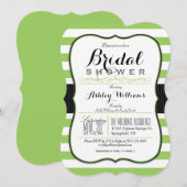 Lichtgroene & witte strepen; Elegant Vrijgezellenf Kaart (Voorkant / Achterkant)