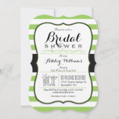 Lichtgroene & witte strepen; Elegant Vrijgezellenf Kaart (Voorkant)